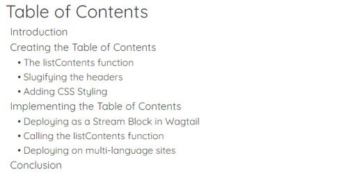 Use JavaScript to Add a Dynamic Table of Contents to Your Pages