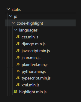 organise the highlight libraries in the code-highlight static folder
